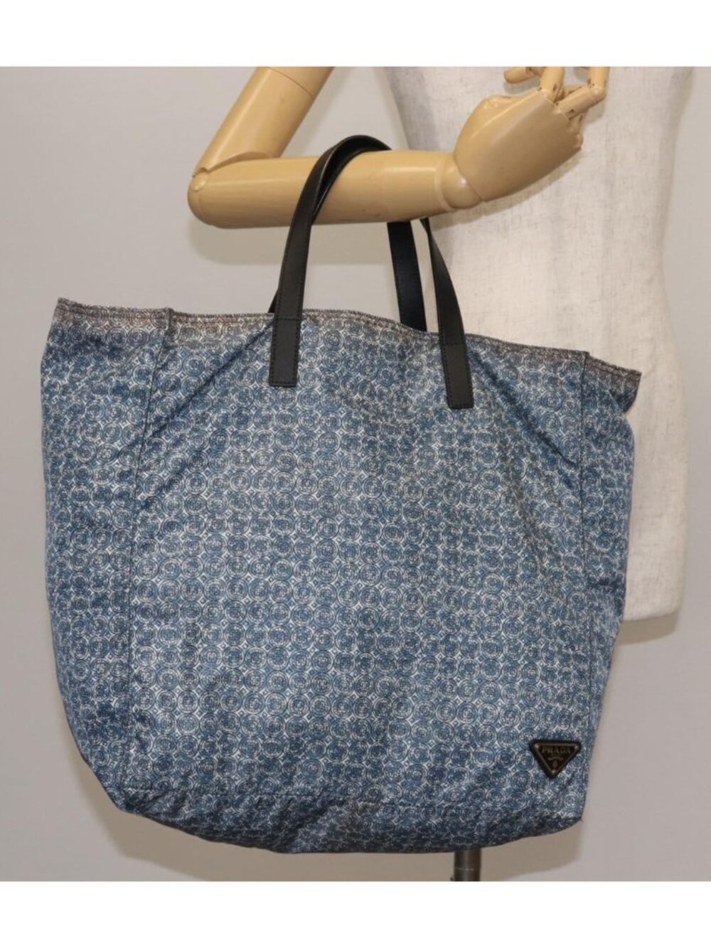 PRADA Tote Bag Nylon Blue Silver - Picture 14 of 14